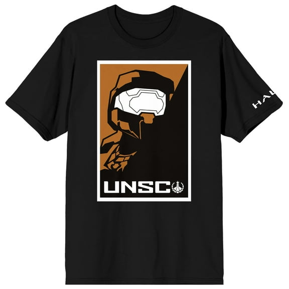 Halo Infinite UNSC Soldier Poster Art Crew Neck Short Sleeve Men's Black T-shirt-Medium