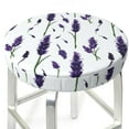 thumbnail image 3 of Bingfone Lavender Flowers Padded Round Bar Stool Cover Cushion with Elastic Fabric Round Chair Seat - Lavender Flowers, 3 of 7