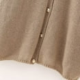 thumbnail image 6 of Women's Sweaters Cardigans Trendy Knit With Metallic Buttons Crewneck Solid Color Fall Coat,Khaki,L, 6 of 6