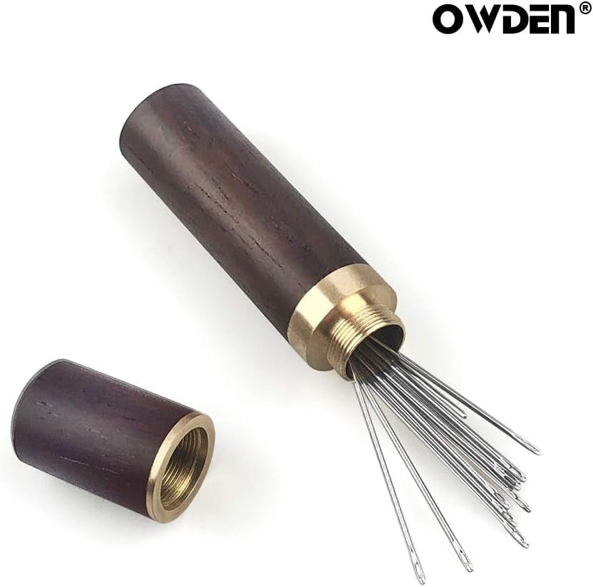 12Pcs Leather Hand Sewing Needles, Professional Small Eye Design for Leather Hand Stitching Needle. 2 Sizes and Each 6Pcs.