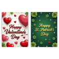 thumbnail image 1 of Valentine's Day St Patrick's Day Party Decoration Banner Backdrop Romantic Holiday Background Celebration Festive Display Event Decoration Wall Hanging, 1 of 3