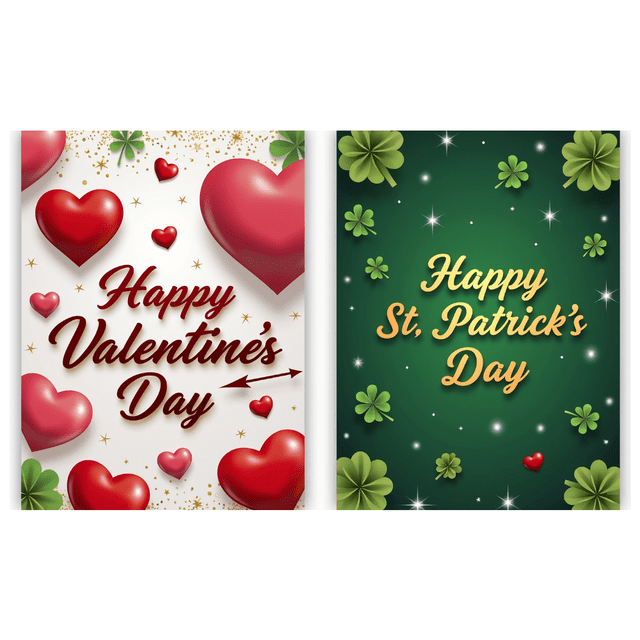 Valentine's Day St Patrick's Day Party Decoration Banner Backdrop Romantic Holiday Background Celebration Festive Display Event Decoration Wall Hanging