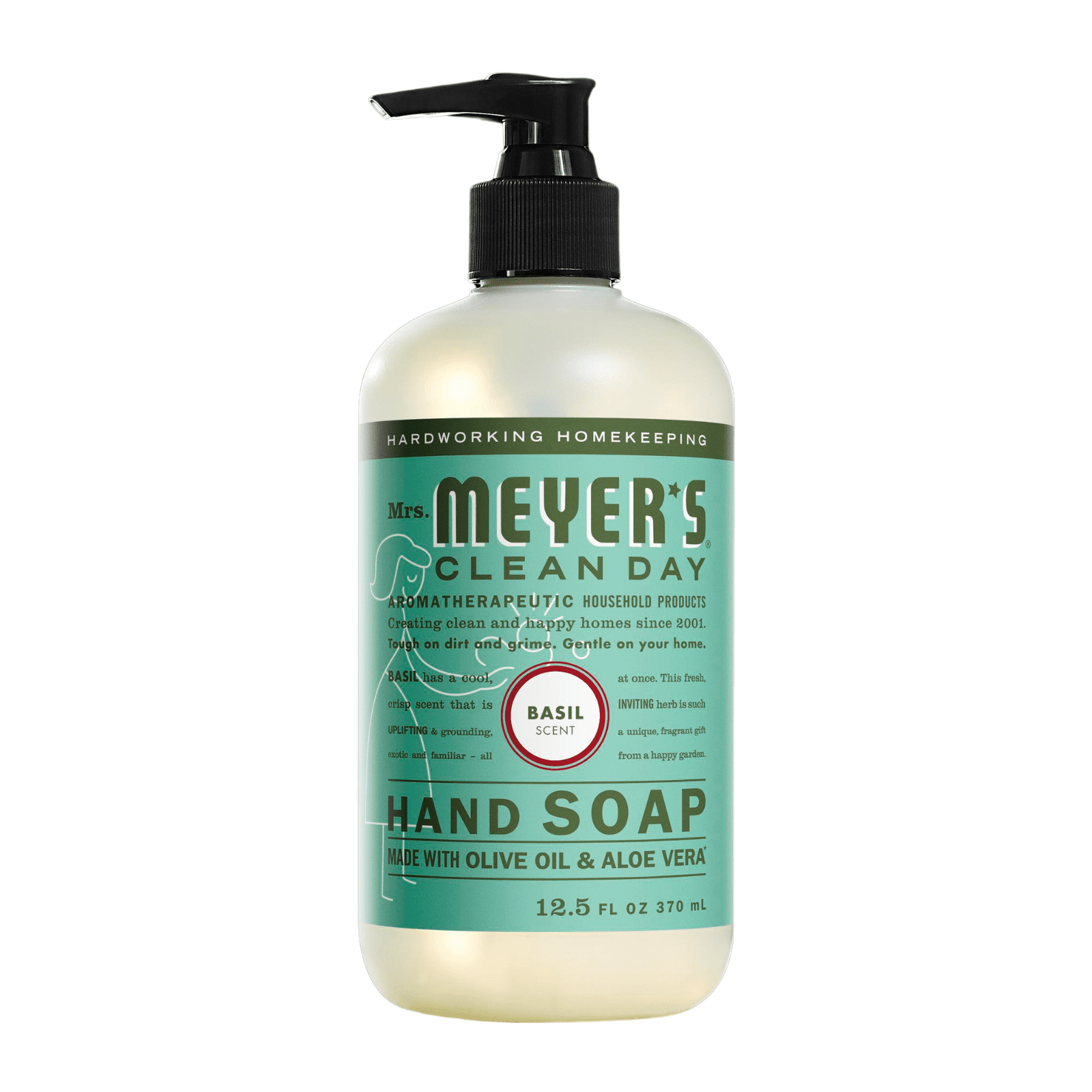 MRS. MEYER'S CLEAN DAY Liquid Hand Soap Variety Pack, Gingerbread, Iowa Pine, Peppermint, Lavender, Lemon Verbena, Basil, 12.5 fl oz Each, 1 CT