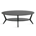 thumbnail image 6 of Kate and Laurel Nylah Oval Wooden Coffee Table, 48 x 26 x 18, Black, Modern Tiered Living Room Table with Solid Wood Construction and Sculptured Dowel Legs, 6 of 8