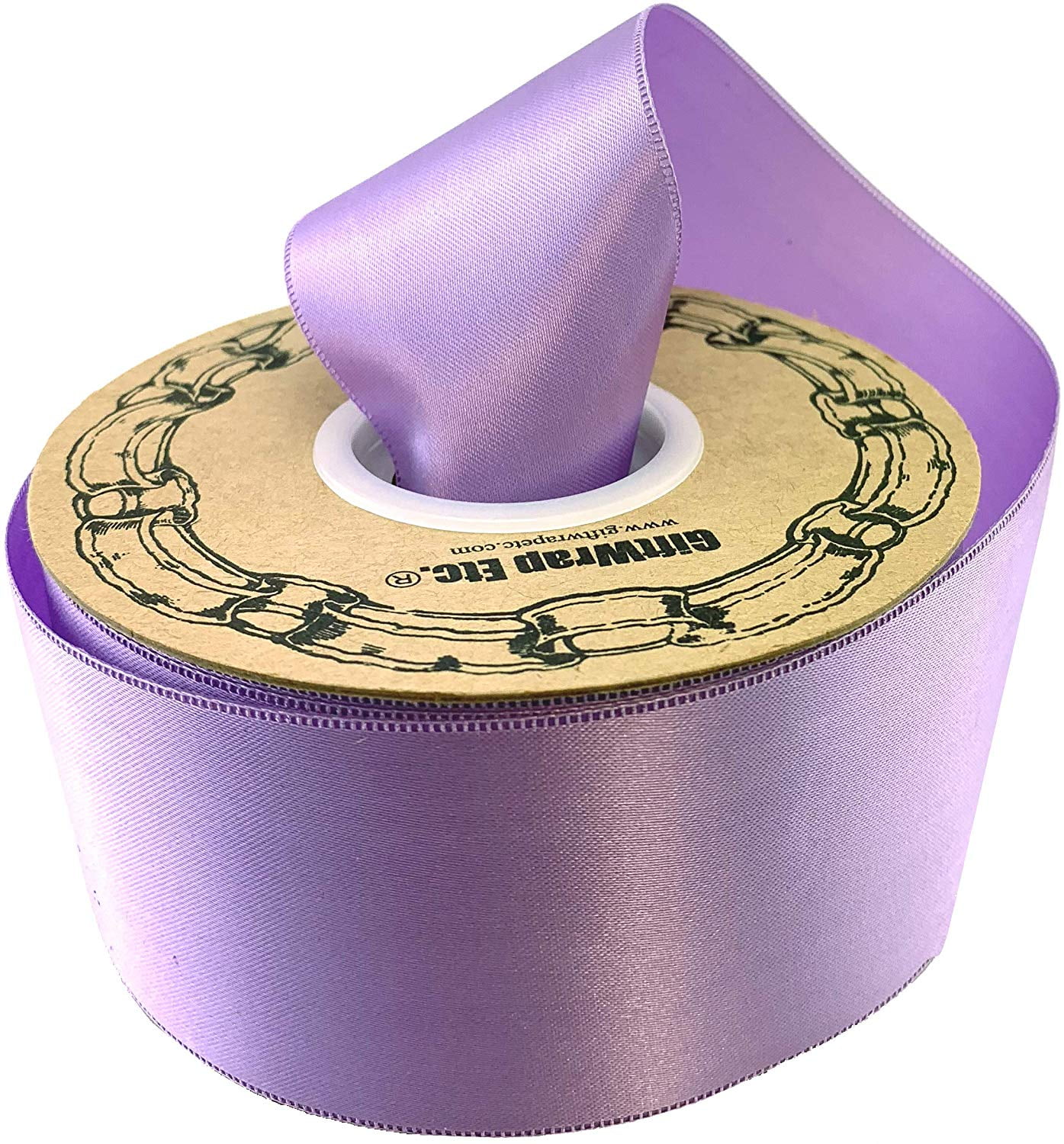 Lavender Satin Fabric Decorative Ribbon 2" x 50 Yards, Holiday Decor
