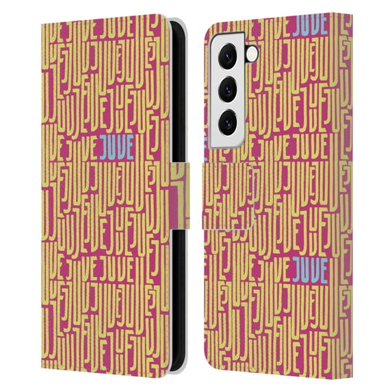 Head Case Designs Officially Licensed Juventus Football Club Patterns Text Leather Book Wallet Case Cover Compatible with Samsung Galaxy S22 5G