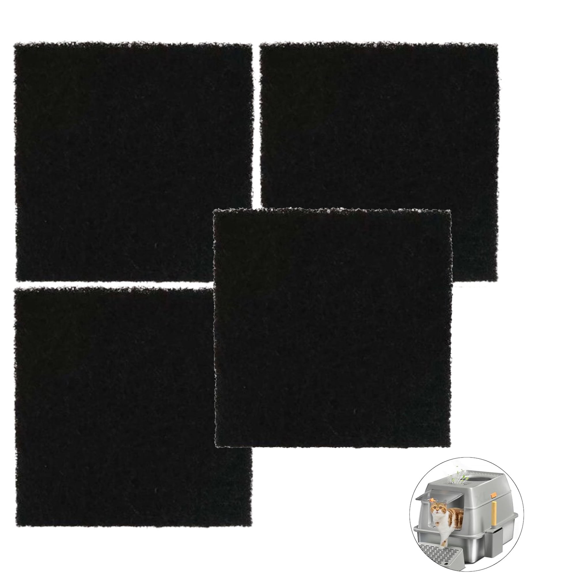 Qzbhct 14 Pack Activated Charcoal Filters Box Charcoal Filter Mat Compatible with HAPAW XL Stainless Steel Litter Box with Lid