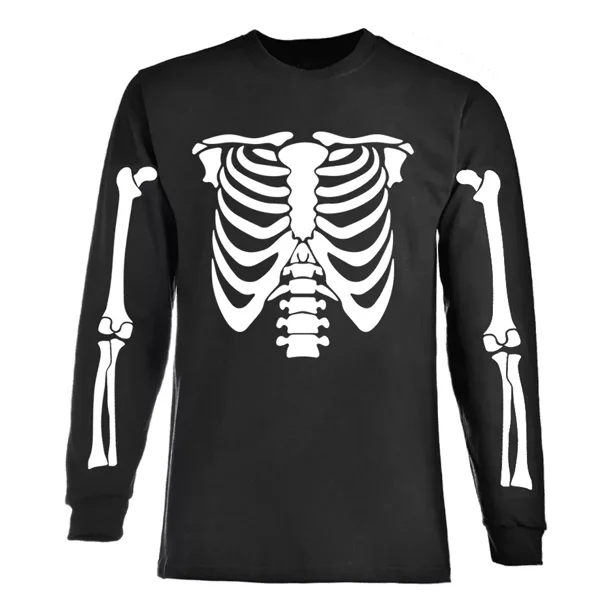 Playera Estampada Esqueleto Halloween Disfraz Bodega Aurrera en