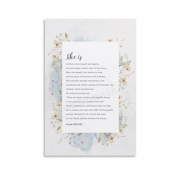 Proverbs 31 Poster She Is Clothed with Strength And Dignity.. (1) Canvas Painting Wall Art Poster for Bedroom Living Room Decor