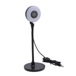 Webcam with Fill Light, Bendable Rod 5MP AF Touch Control Auto Focus Built in Mic Webcam with Light for Online Learning