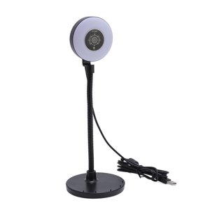 Webcam avec la lumière de remplissage, Bendable Rod 5MP AF Touch Control Auto Focus intégré à la webcam Mic avec lumière pour l'apprentissage en ligne