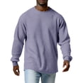 thumbnail image 5 of Mens Waffle Long Sleeve Shirt Loose Fit Crewneck Long Sleeve Thermal Shirts Casual Lightweight Comfort Tops, 5 of 8
