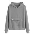 thumbnail image 5 of NAISIBABY Girls Sweatshirt with Hooded, Front Pockets Casual Fashion Long Sleeve Pullover Fleece Hoodie Gray 5T, 5 of 5