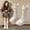 White a, variant on Girls' Buckle Strap Mid Calf Boots Solid Color Lace Up Leather for School Campus Wear Weekend Party Outfits 3-15 Years White 4-4.5 Years