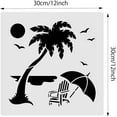 thumbnail image 2 of Plantillas de pintura de 12x12 pulgadas para playa y camping: Plantilla de sombrilla con forma de cocotero, 2 of 9