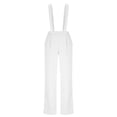 thumbnail image 5 of SROBPTY Women Solid Zipper Suspender Casual Straight Leg Dress Trousers White, S, 5 of 5