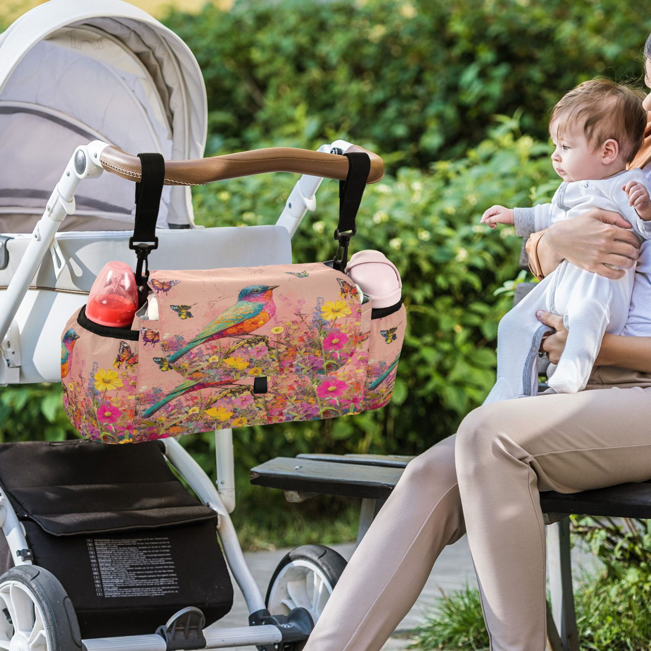 DIXRUYEE Stroller Organizer Vivid Melody Of Nature's Palette Printed