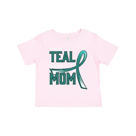 

Inktastic I Wear Teal for My Mom-Ovarian Cancer Awareness Gift Toddler Boy or Toddler Girl T-Shirt