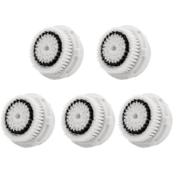 Sensitive Facial Brush Heads For Clarisonic. Face Cleansing Brush Heads For Daily Skin Care. Compatible With Clarisonic Mia, Mia 2, Aria, Pro And Plus Cleansing Systems. (5-Pack Sensitive Brush Head)