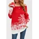thumbnail image 3 of Suéter de punto con hombros descubiertos y diseño de copos de nieve para mujer, nuevo suéter de largo medio con diseño de retazos navideños, otoño/invierno, 3 of 5