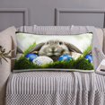 thumbnail image 6 of Bedroom Outdoor Decorations Rectangle Two Sides Printed Bunny-Rabbit Easter Sofa Throw Pillow Case Cushion Cove, 6 of 6