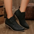 thumbnail image 2 of Stylish Ankle Boots Thick Heel Buckle Comfortable Versatile Footwear for Women Casual Winter Outfits, 2 of 10