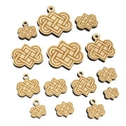 Celtic Love Knot Outline Wood Mini Charms Shapes DIY Craft Jewelry - With Hole - Various Sizes (16pcs)