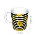 thumbnail image 2 of Yiaed Sunflowers On Black And White Stripes Print Ceramics Coffee,Large Handle Design,Extra Large Tea and Coffee Cup for Office and Home Mugs, 2 of 6