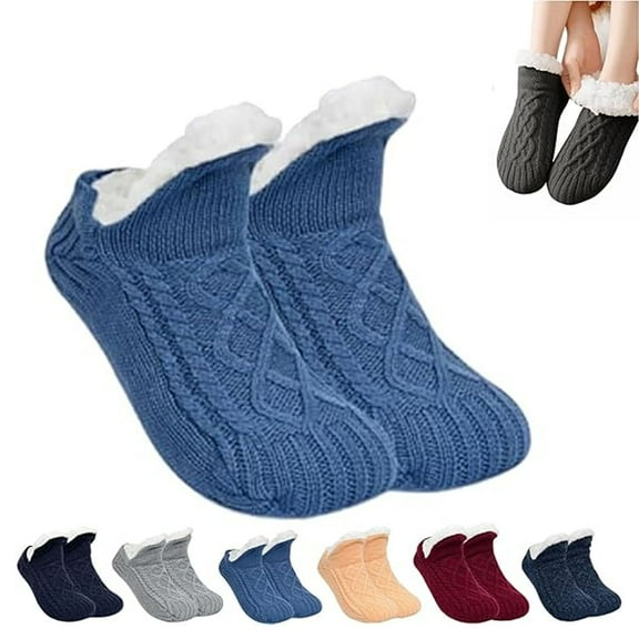 Midnighti Indoor Non-slip Thermal Socks, Midnighti Fleece Cozy Socks, V-Mouth Warm Thickened Slipper Socks, Indoor Non-Slip Floorocks,Cozy Warm Home Floor Sock for Women Men