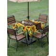 thumbnail image 4 of Outdoor Tablecloths with Umbrella Hole & Zipper, Sunflowers 54x54 Inch Square Tablecloths, Yellow Summer Botanical Elegant Flowers Wooden Waterproof Table Cloth, Patio/Pool/Picnic Table Covers, 4 of 8