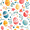 Cute Easter Eggs, variant on FORMRS Travel Umbrella Folding Auto Open Close Windproof Rain UV Protection, Floral Easter Eggs