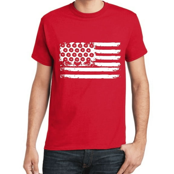 Bullet Holes American Flag T-shirt Mens Graphic Tees Clothing Apparel