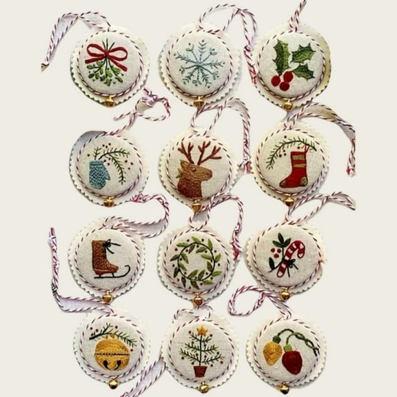 Hand Embroidery Christmas Ornaments Kit, Christmas Embroidery Kits, Christmas Embroidery Materials Kit,Christmas Embroidery Materials Kit for Adults Beginners