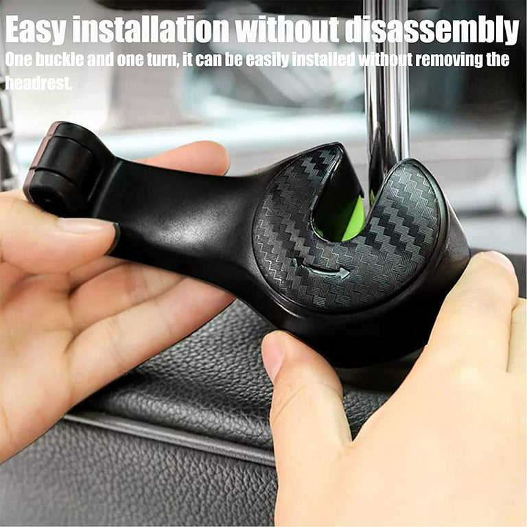 2 In 1 Car Headrest Hidden Hook, 2pcs 2 In 1 Car Seat Headrest Hook,360rotation  Headrest Hooks Purse Holder For Car, Bag