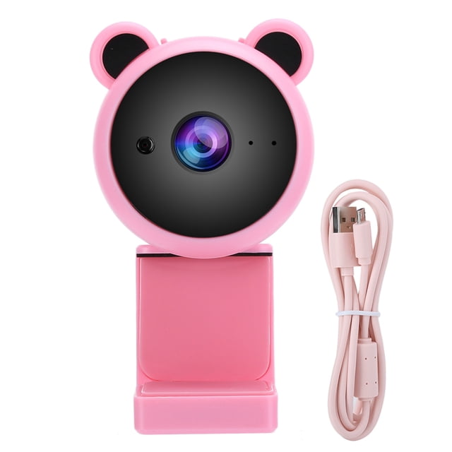1080P HD USB Cámara de computadora Grabación de video Cámara web digital Micrófono incorporado para transmisión en vivo (Rosa)