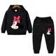 thumbnail image 3 of Conjunto de 2 piezas de ropa de Disney para niñas, primavera y otoño, con estampado de Minnie, sudaderas con capucha y pantalones deportivos para niñas pequeñas, 3 of 5