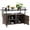 Brown, variant on Gretop Outdoor Wicker Bar Cart, Rolling Patio Serving Cart with Glass Top & Wheels for Backyard Poolside Party, Black