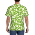 thumbnail image 2 of Naloa Green White Flowers Men's T-Shirt Sport T-shirt Men's Basic Tee Casual Men's Shirt, Round Neck, Short Sleeves - X-Large, 2 of 5