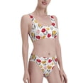 thumbnail image 2 of Vsdgher Womens High Waisted Bikini Sets Two Piece Swimsuit Tulips Flowers Print Tummy Control Bathing Suit-Medium, 2 of 5