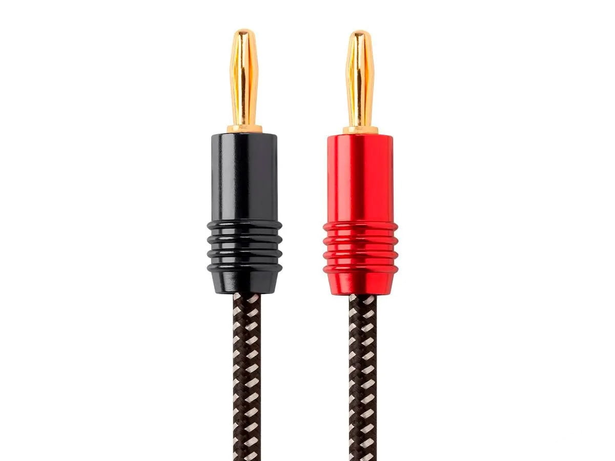 Monoprice Speaker Wire, Braided with Banana Plugs, 2-Conductor, 14AWG, 20ft