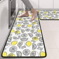 thumbnail image 2 of Kitchen Rugs Sets Of 2,Yellow Lemon Fruit Slices White Pattern Anti Fatigue Kitchen Mat Rugs Non Slip Washable,Decorative Kitchen Floor Mats for Kitchen,Sink,Laundry,17"x47"+17"x47", 2 of 5