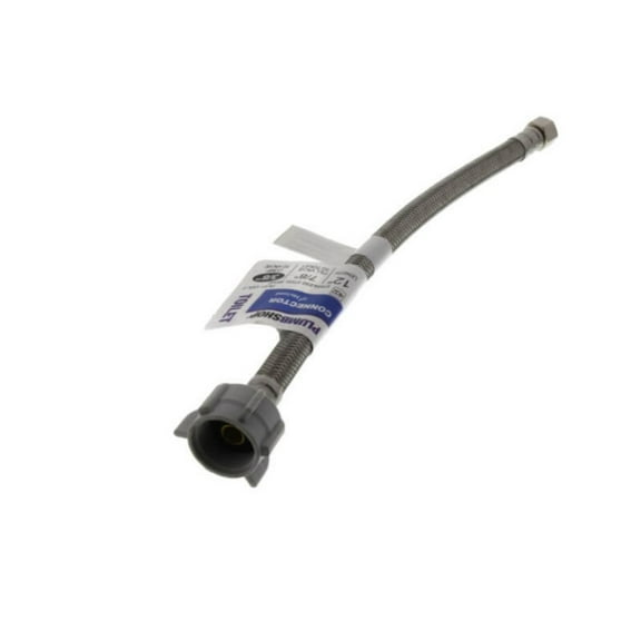 PLUMBSHOP 3/8 in x 7/8 in x 12 in. Braided Stainless Steel Toilet Supply Line