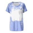thumbnail image 6 of Meichang Bleached Sublimation Shirts for Women Short Sleeve Crew Neck T Shirts Summer Distressed Tops Trendy Print Loose Fit Work T-Shirts, 6 of 6