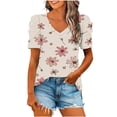 thumbnail image 2 of Puntoco Liquidación de blusas cortas para mujer, blusa holgada informal de manga corta a la moda para mujer, 2 of 5