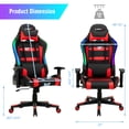 thumbnail image 2 of Gymax Gaming Chair Adjustable Swivel Computer Chair w/ LED Lights & Remote Red, 2 of 10