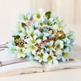 thumbnail image 6 of Cinvoph Artificial Flower Lilies Blooms for Wedding Reception Decor Living Room Centerpieces Artistic Floral Arrangement 12.5", Blue, 6 of 6