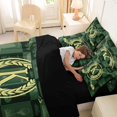 thumbnail image 5 of Catabedysis Gold Ball Games 7 Pieces Full Size Bedding Sets,Geometric Initial M Pattern Full Size Bed in a Bag,Black Reversible For Boys, 5 of 7