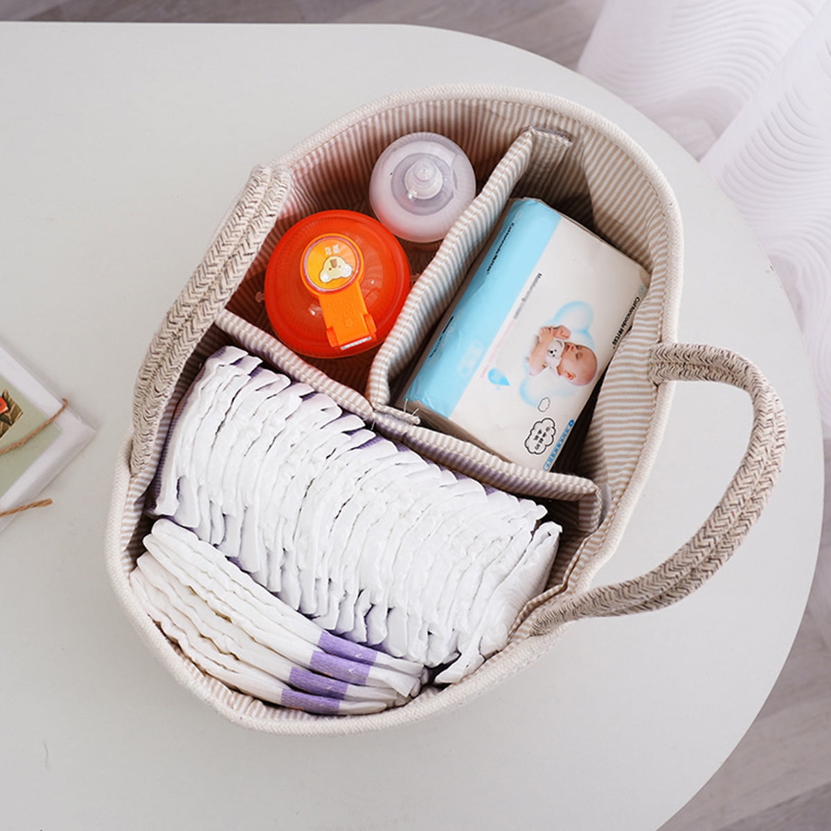 Stylish Diaper Organizer, Baby Diaper Caddy Organizer For Newborn Essentials, Portable Tote Bag, Gender-Neutral, Nordic Design, Ideal Baby Shower Gift