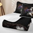 thumbnail image 4 of Homewish Kawaii Dog Twin Quilt Set,Purple Daisy Floral Twin Coverlet Set,Pet Lover Decor,2-Piece, 4 of 7