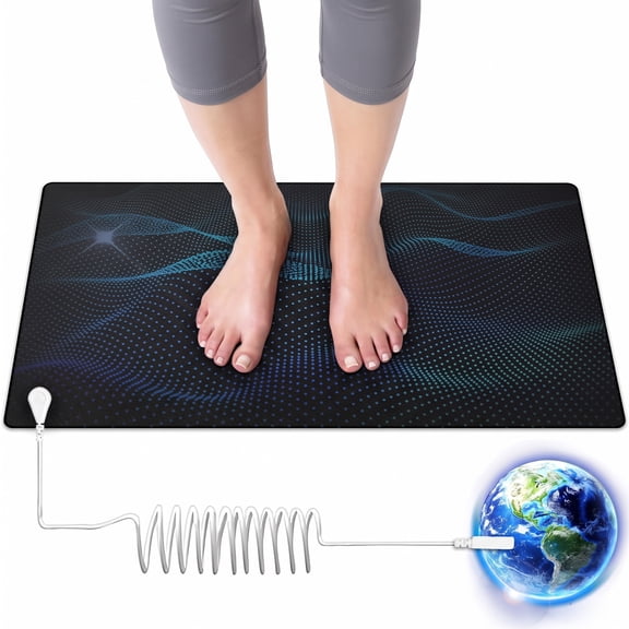 Grounding Mat for Sleep – 24" x 16" Conductive Carbon Pad with 15ft Grounding Cord – Connected Earth Grounding Sheets and Grounding Cord